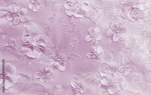 Wallpaper Mural Luxury satin fabric in pastel purple with subtle embossed floral patterns for Easter Torontodigital.ca