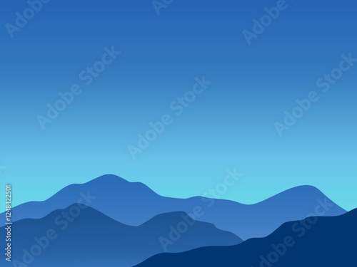 mountain range landscape with morning gradient sky for nature background