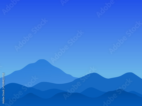 mountain range landscape with blue gradient sky for nature background