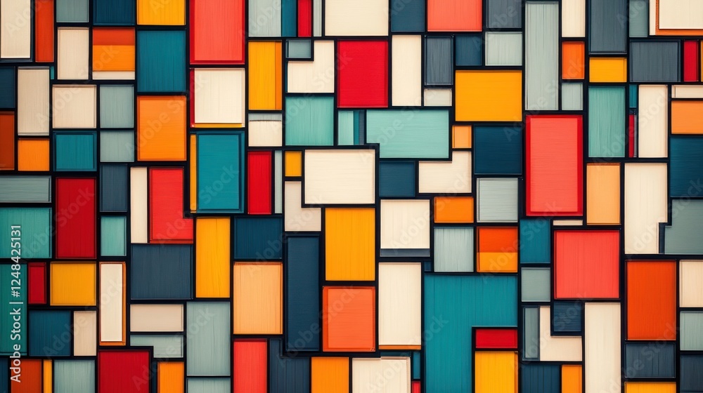 Abstract Colorful Rectangular Geometric Art Pattern