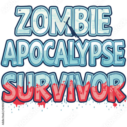 A gritty, distressed-font image depicting a lone zombie apocalypse survivor, showcasing resilience and desperation.  Focus on survival gear and a post-apocalyptic setting.