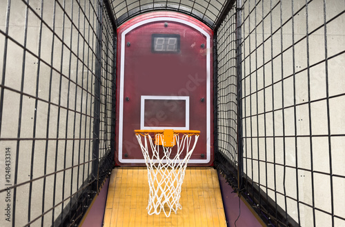 Basketball game in the game center 