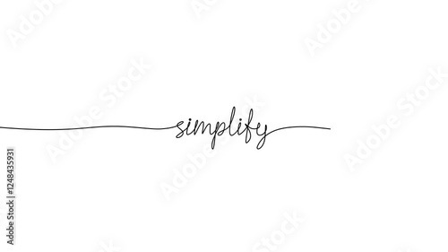 Continuous line drawing animation of Handwritten simplify word. Hand drawn lettering. calligraphy. One line drawing of phrase. Continuous black line drawing simplify word. Minimalist word concept.