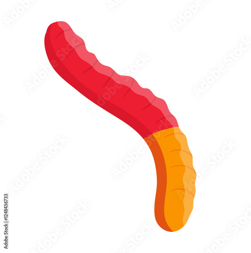 Worm Gummy Candy Snack Illustration Isolated on White Background