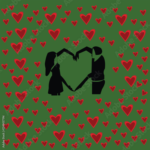valentine background with hearts design