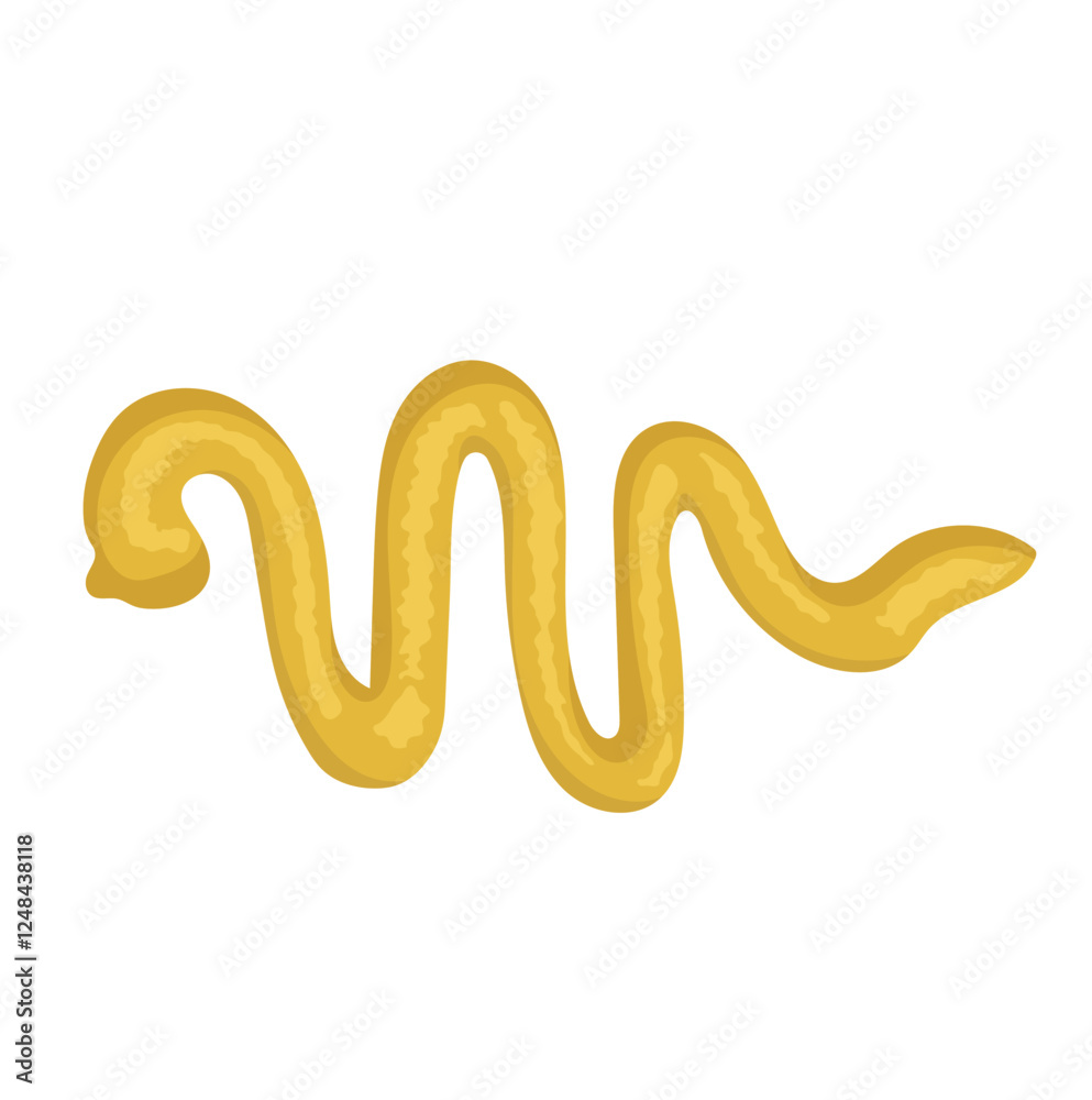 Mustard Paste Drizzled Illustration Isolated on White Background