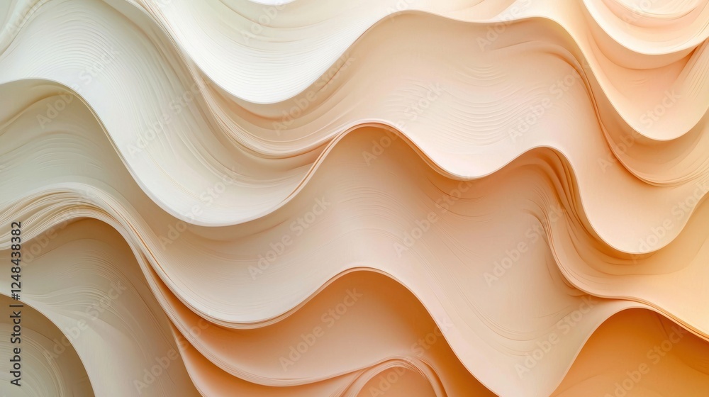 Fototapeta premium Abstract Wave Pattern: Creamy Peach Hues