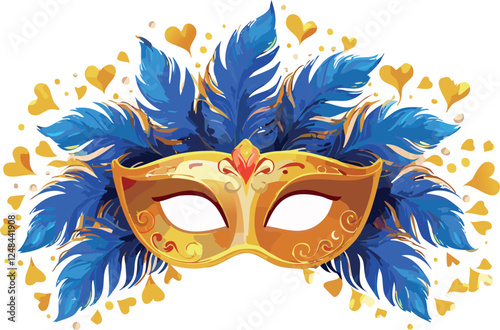 Exquisite carnival mask designed for formal celebrations, theater, and dance events.