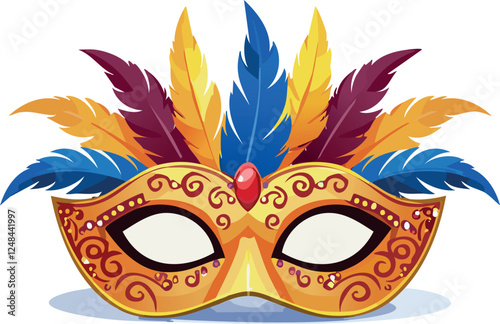 Classic festival mask with intricate embellishments, adding a touch of mystery to any event.