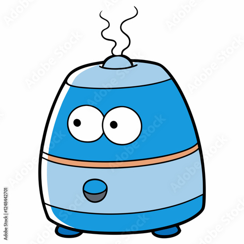 Humidifier icon with a smiling face on a white background