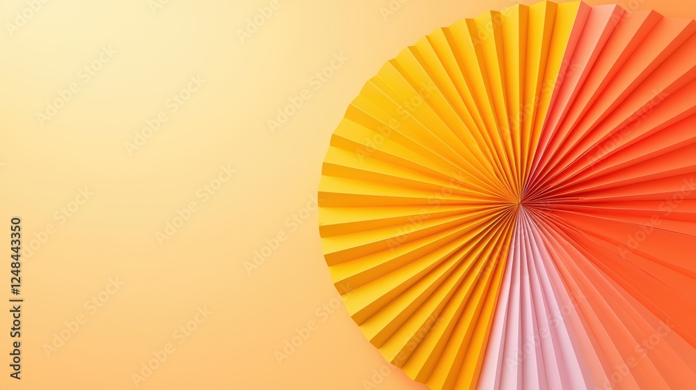 Fototapeta premium Colorful Paper Fan Decoration with Harmonious Gradient Tones