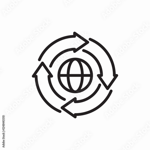 Global technology network connection icon vector sign