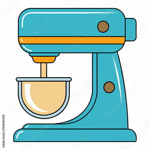 Stand Mixer in teal color with mixing bowl