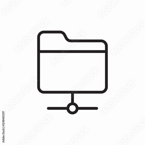 Computer folder data storage icon vector sign