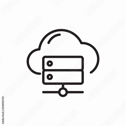 Cloud storage computing system icon vector sign