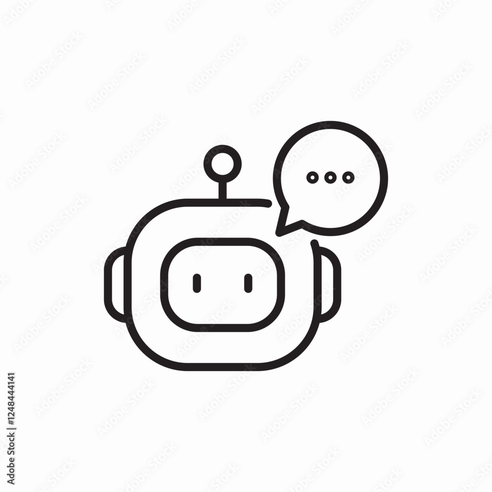 Obraz premium Chat bot artificial intelligence icon vector sign
