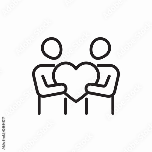 People sharing heart love icon vector sign