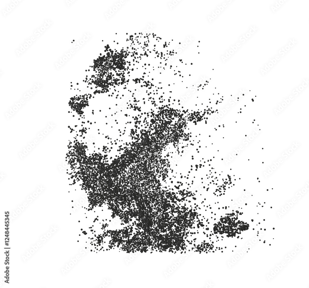 Obraz premium Fine charcoal and clay powder with absorbent and exfoliating properties. Ideal for beauty and cosmetic products, skincare, and spa treatments. Rich in minerals, perfect for detox, cleansing, and rejuv