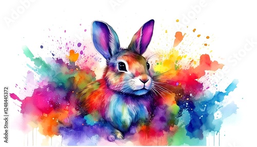 Osterhase Grußkarten Vorlage für Ostern Aquarell	