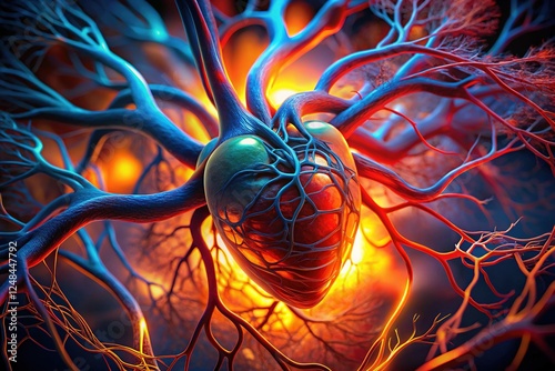 AI art reveals subtle heart health clues in low-light blood vessels. photo