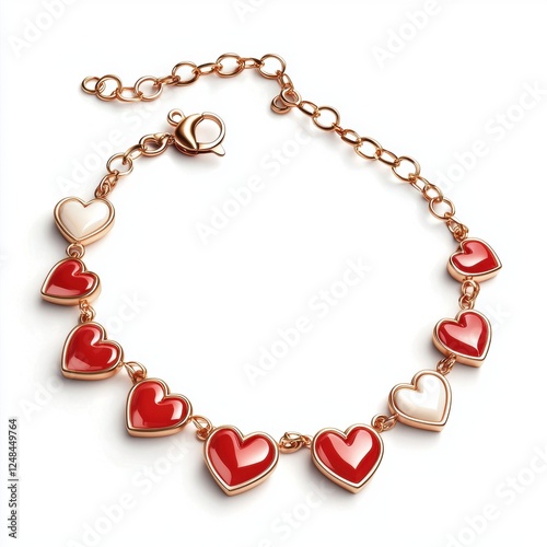 Wallpaper Mural delicate charm bracelet with tiny love symbols, isolated on white for Saint Valentines Day and 8 March International Womens Day Torontodigital.ca