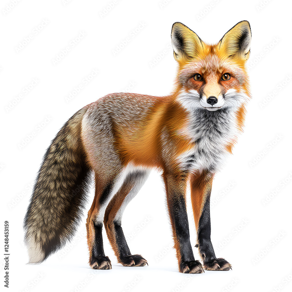 Obraz premium Majestic Red Fox: A Stunning Wildlife Portrait in Crisp Detail