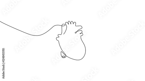 Single continuous line drawing animation of anatomical human heart. Healthy medicine concept design outline drawing. Animation video