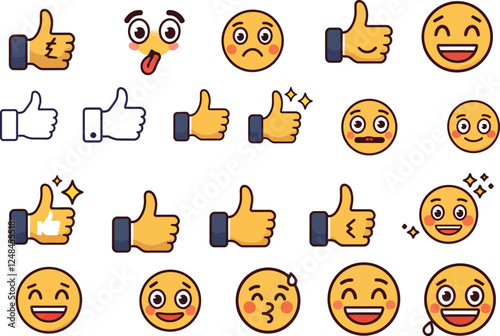 s up, thumbs up emoji, thumbs up meme and thumbs up gif hand gestures fingers like set of icon