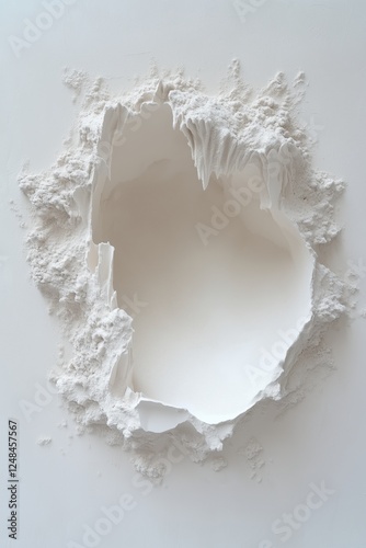Wallpaper Mural Textured white surface with a hollowed out section revealing smooth interior and surrounding details Torontodigital.ca