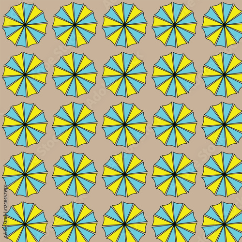 seamless background with yellow flowers pattern design vector.