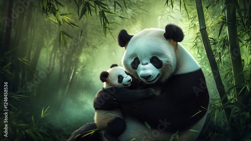 giant panda eating bamboo