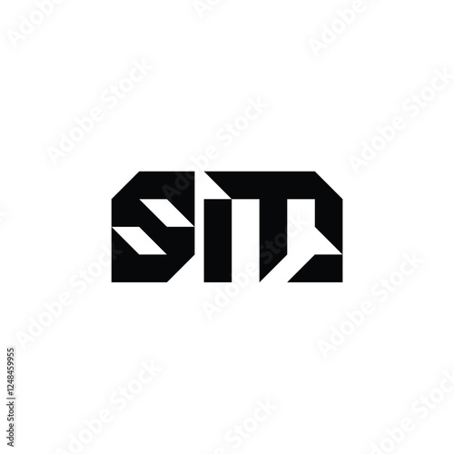 SM monogram logo design letter text name symbol monochrome logotype alphabet character simple logo