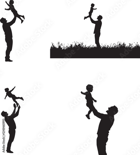 Silhouette of a Father Lifting his Child