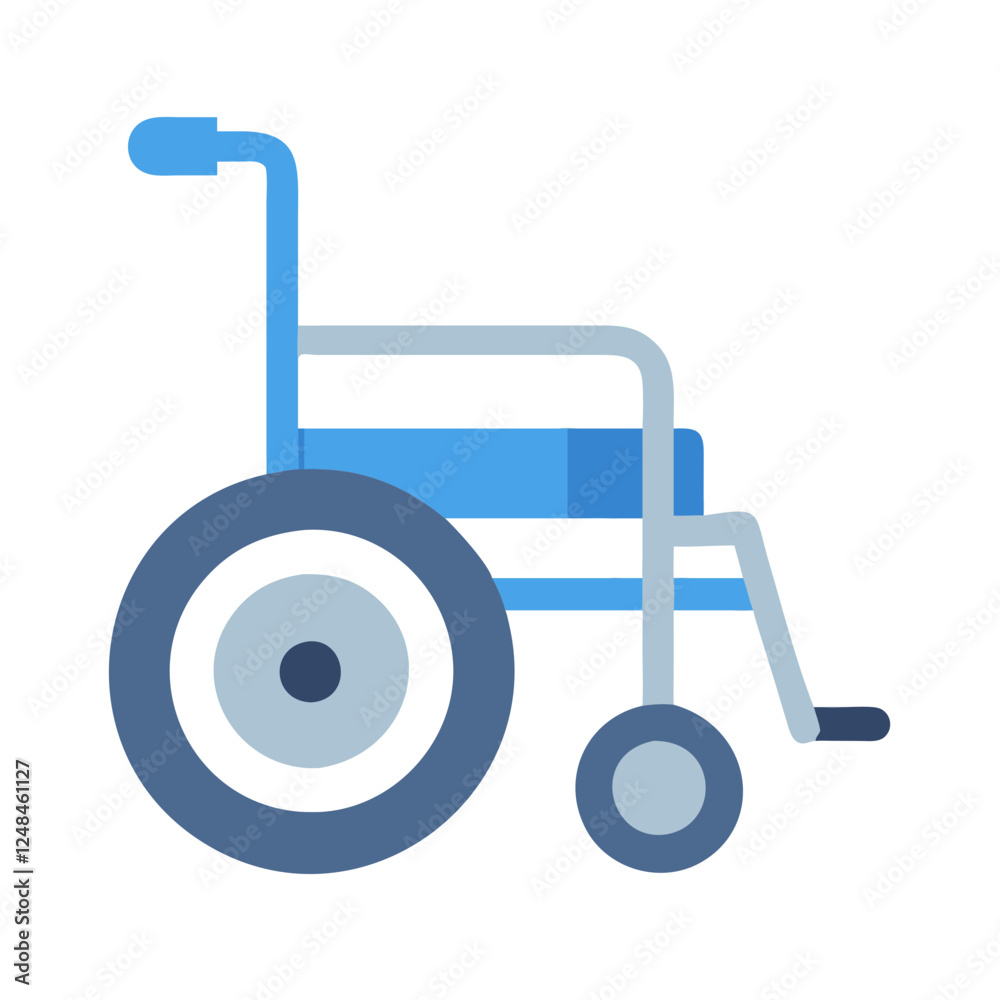 Wheelchair Icon in flat design on white background Wheelchair Icon in flat design on white background