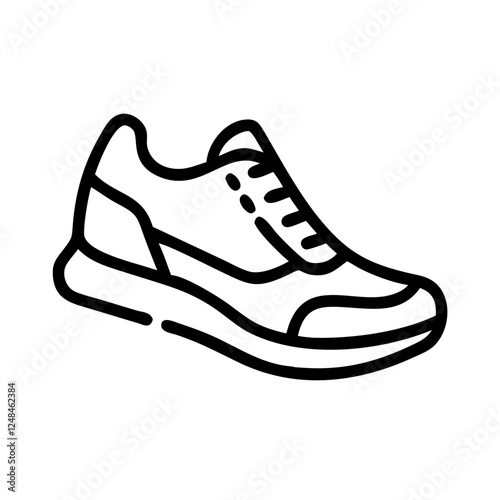 Running Shoes Icon in black outline design
