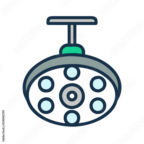 Surgery Lamp Icon with modern design and bright colors