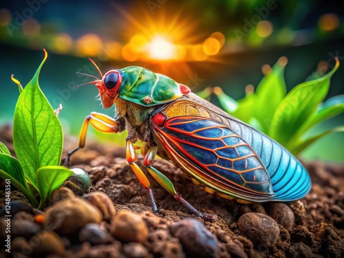 Pharaoh Cicada Emergence from Underground photo