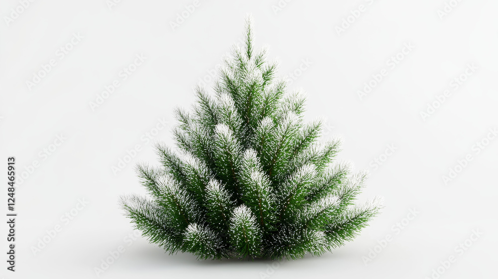 white abstract conifer evergreen christmas tree background 3d render illustration. 3D Illustration white abstract conifer evergreen christmas tree background 3d render illustration. 3D Illustration