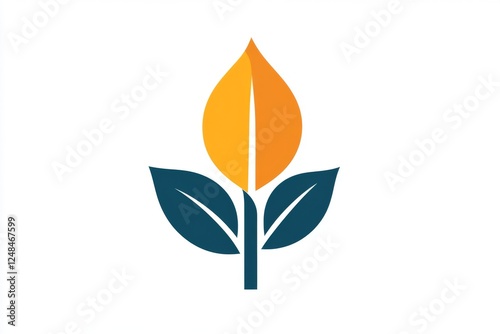 Creative logo of a leaf symbolizing eco-finance and sustainability photo