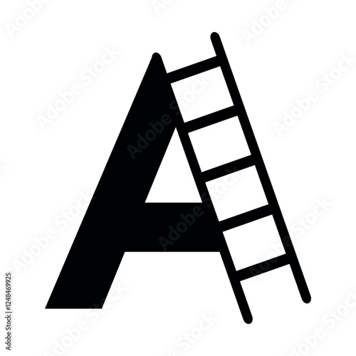 Ladder Logo combine with letter A vector template