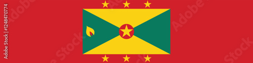 Grenada flag long banner digital vector illustration