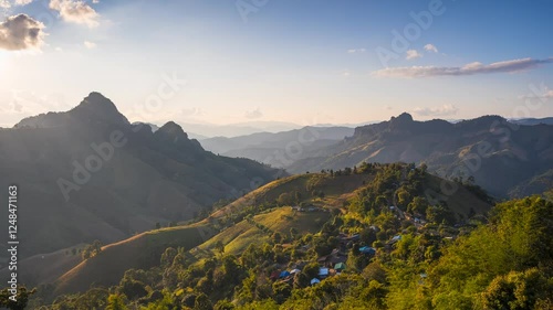 Time-lapse of the mountain range in Pang Mapha district in Mae Hong Son province, Thailand