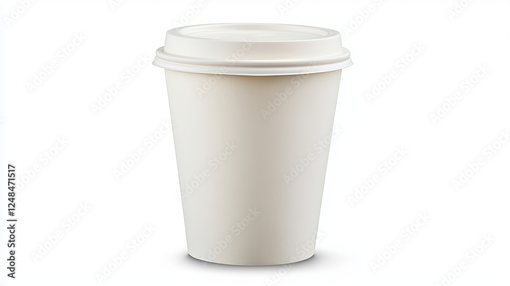 White Take-out coffee in thermo cup. Isolated on a white background 3d render illustration White Take-out coffee in thermo cup. Isolated on a white background 3d render illustration