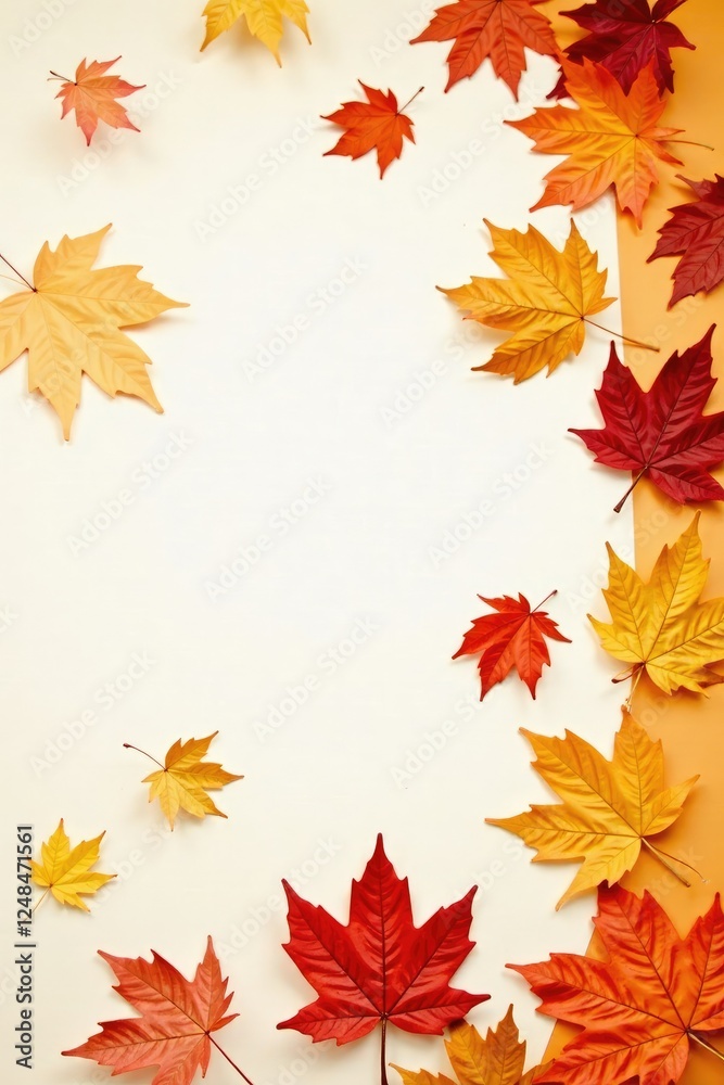 Autumn leaves scattered on a white orange background, halloween decor, autumn leaves, fall decor Autumn leaves scattered on a white orange background, halloween decor, autumn leaves, fall decor