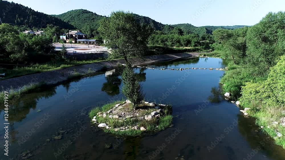 Discovering the beauty of mountain clear water in Long County with aerial views Discovering the beauty of mountain clear water in Long County with aerial views