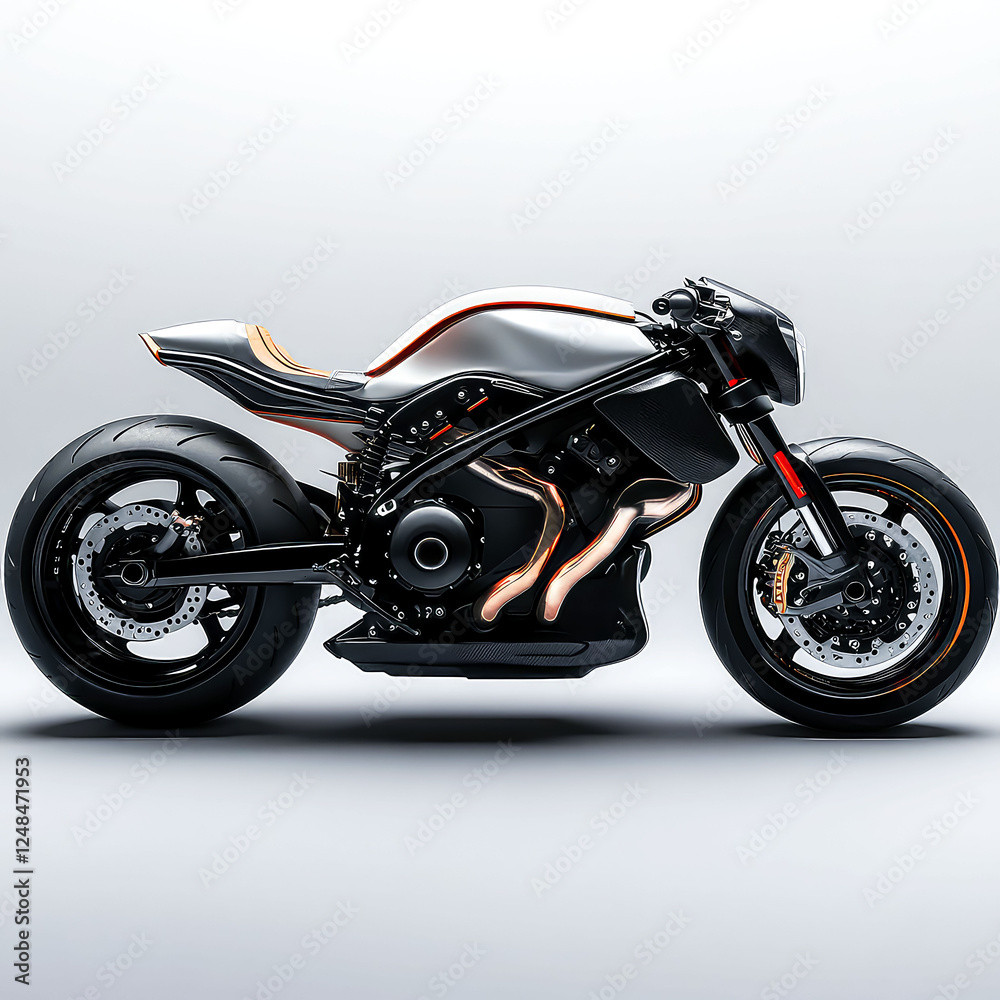 Sleek Custom Motorcycle Design: Chrome, Speed, and Power Sleek Custom Motorcycle Design: Chrome, Speed, and Power