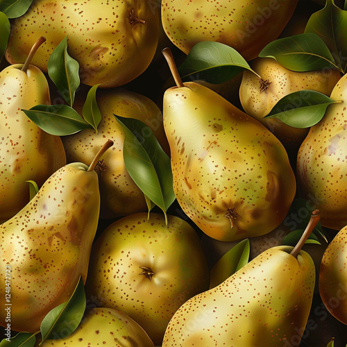 seamless pears on a market stall
