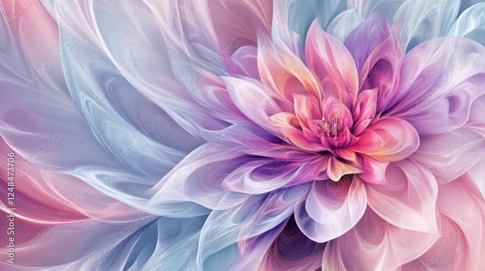 Abstract Pastel Flower Soft Delicate Petals Design Abstract Pastel Flower Soft Delicate Petals Design