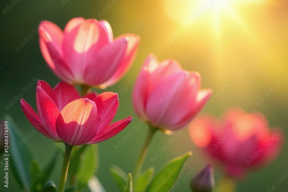 Naklejka premium delicate petals unfolding in soft morning light, peaceful, flowers