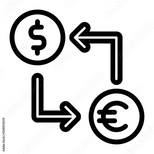 Exchange money finance Line Icon